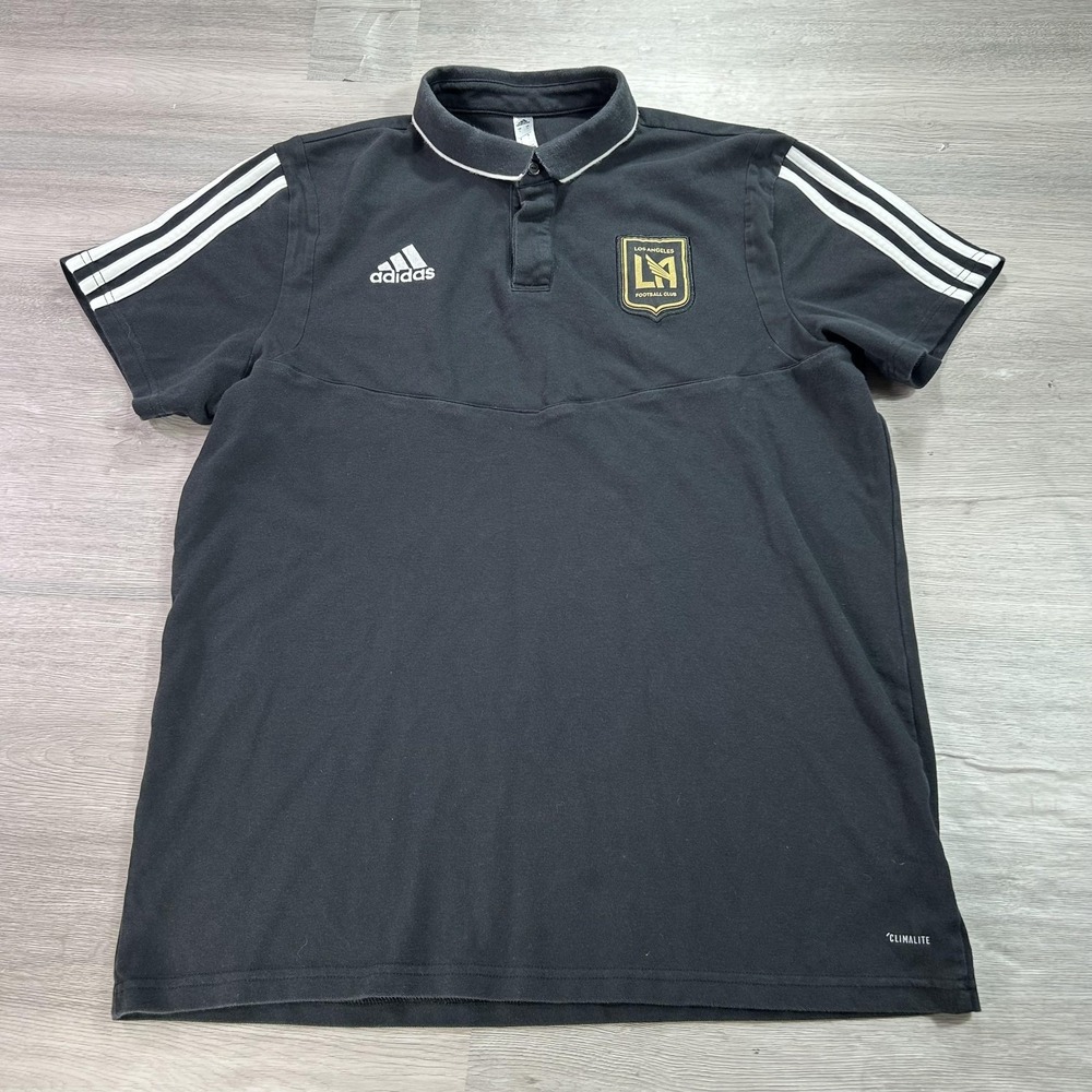 LAFC Los Angeles Football Club Polo Shirt Womens Large‎ MLS Soccer Adidas